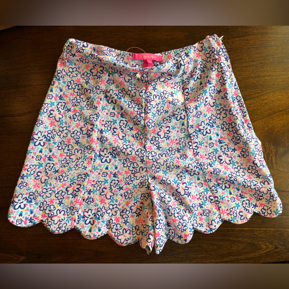 Lilly Pulitzer Casia Stretch Fun Sun Repeat Ditsy Print Scalloped Hem